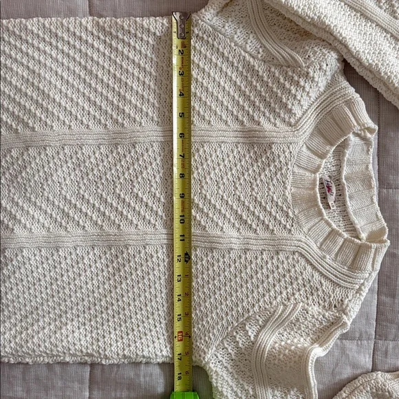 Faherty Cream Textured Crew Neck Sweater - Picture 8 of 9